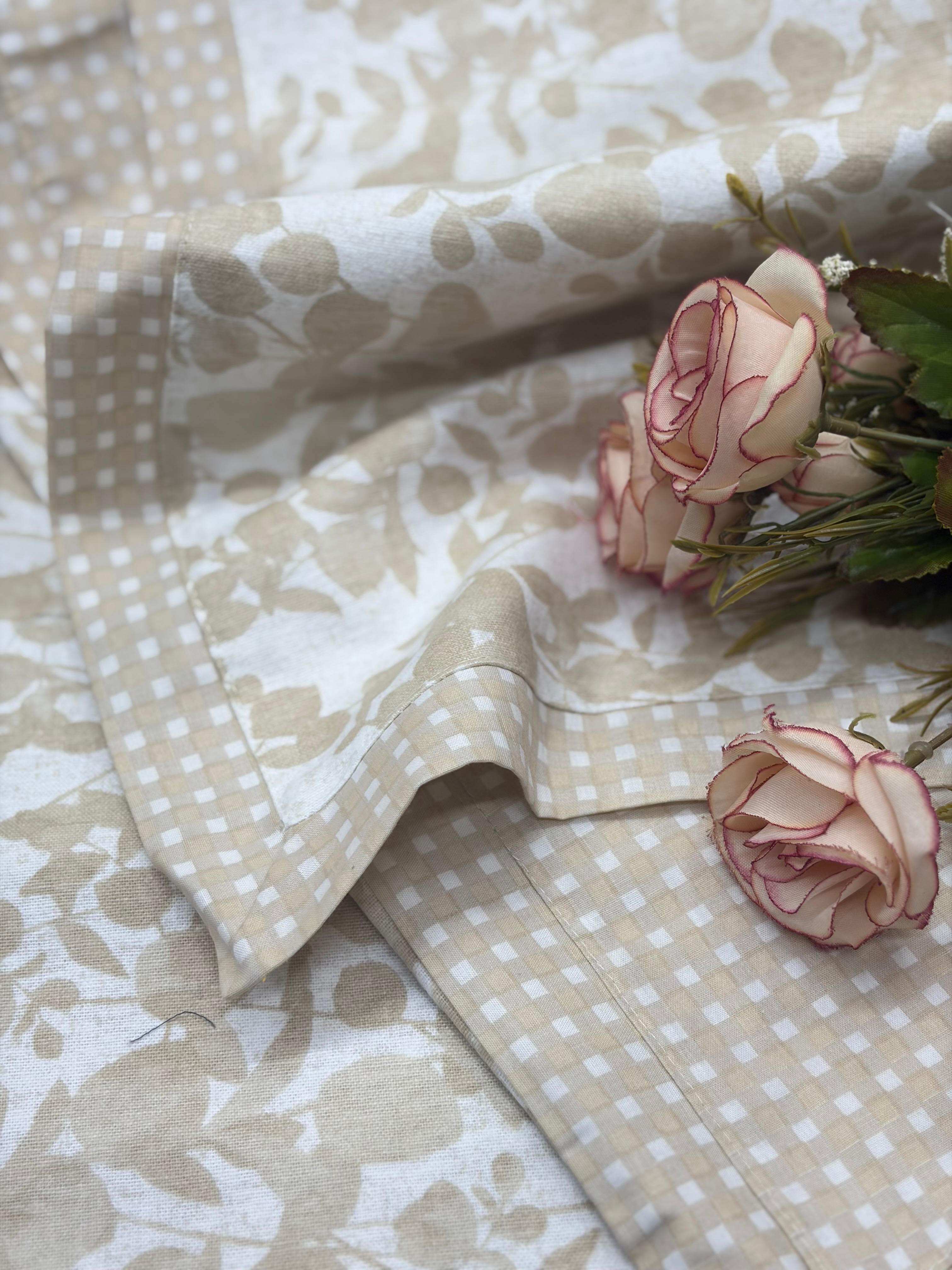 Beige Floral Dohar