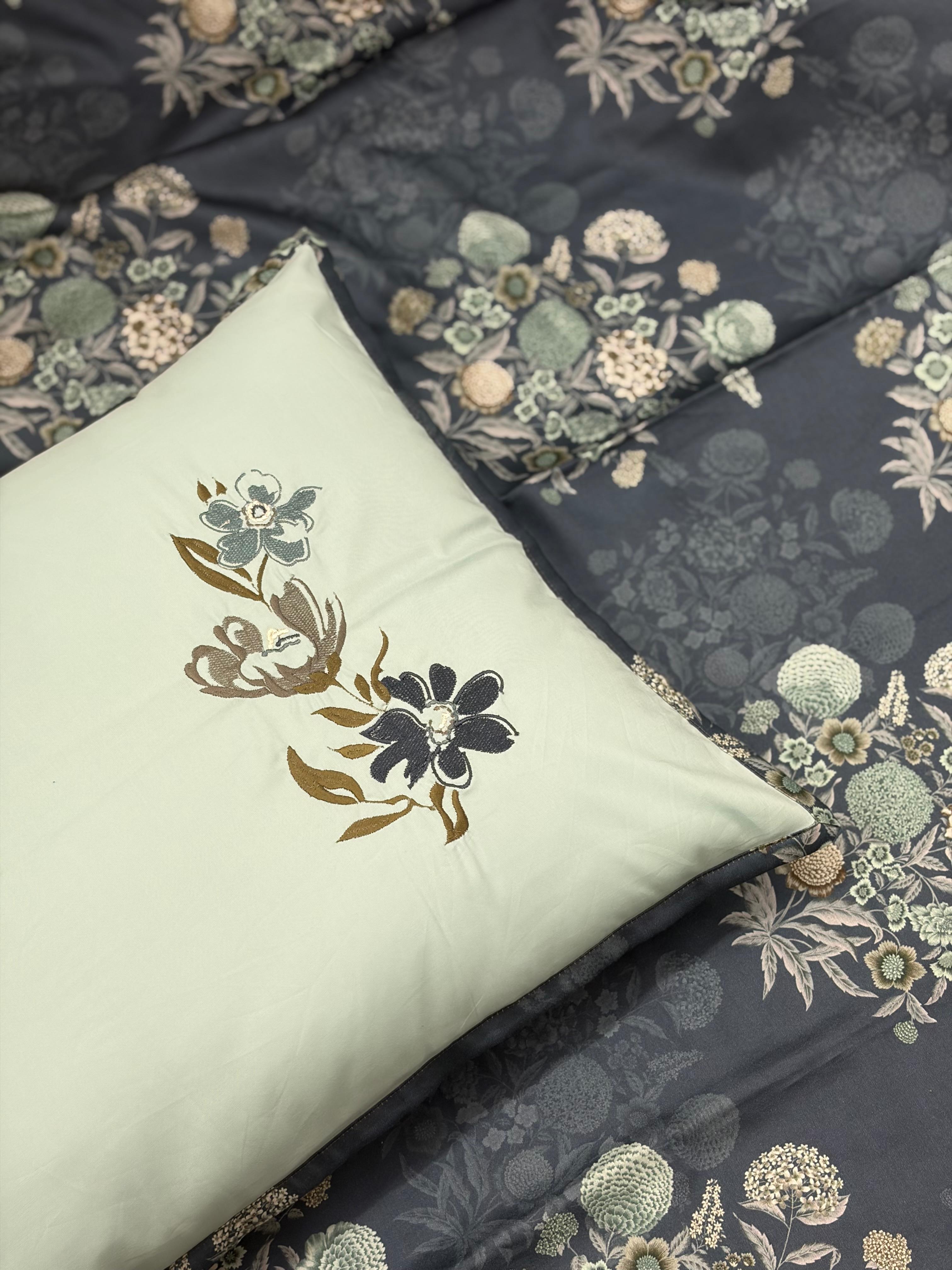Blue Pea Bedsheet with 2 Pillow Covers