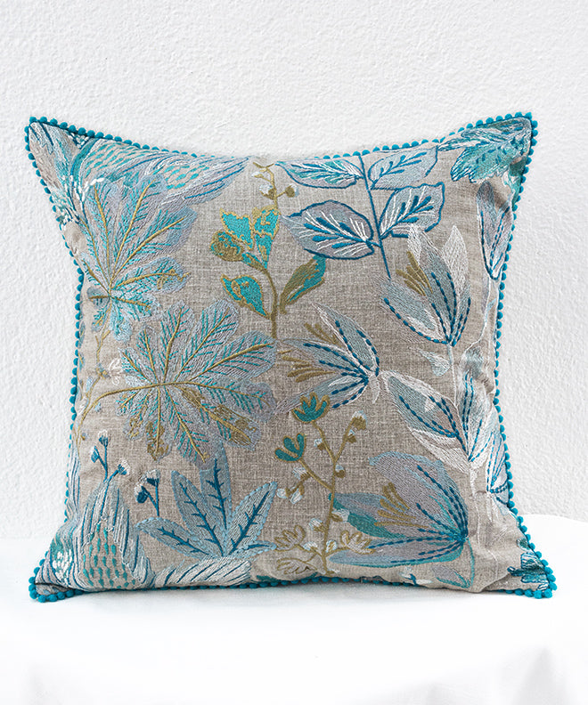 Blue Botanica Cushion With Lace