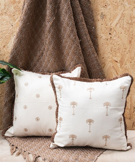 Boho Circles Cushion With Lace