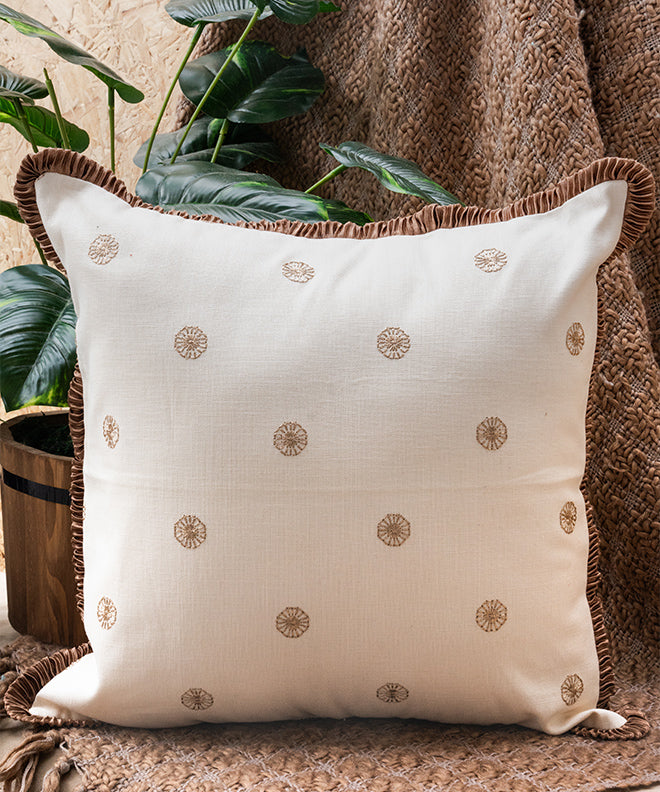 Boho Circles Cushion With Lace