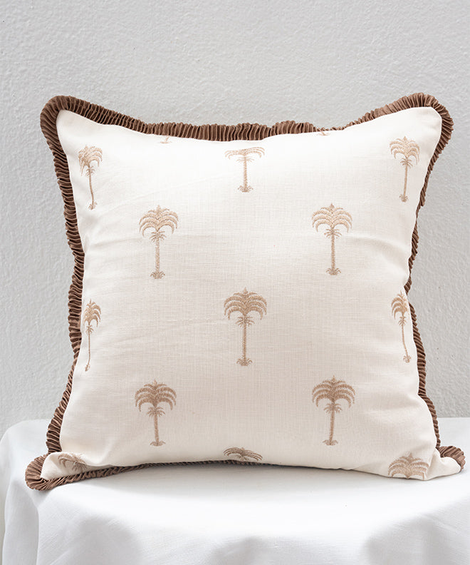 Boho Palm Tree Cushion With Lace