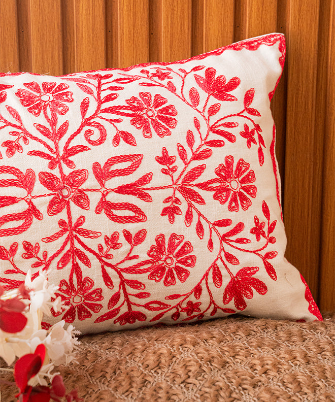 Cherry Orchard Cushion With Lace