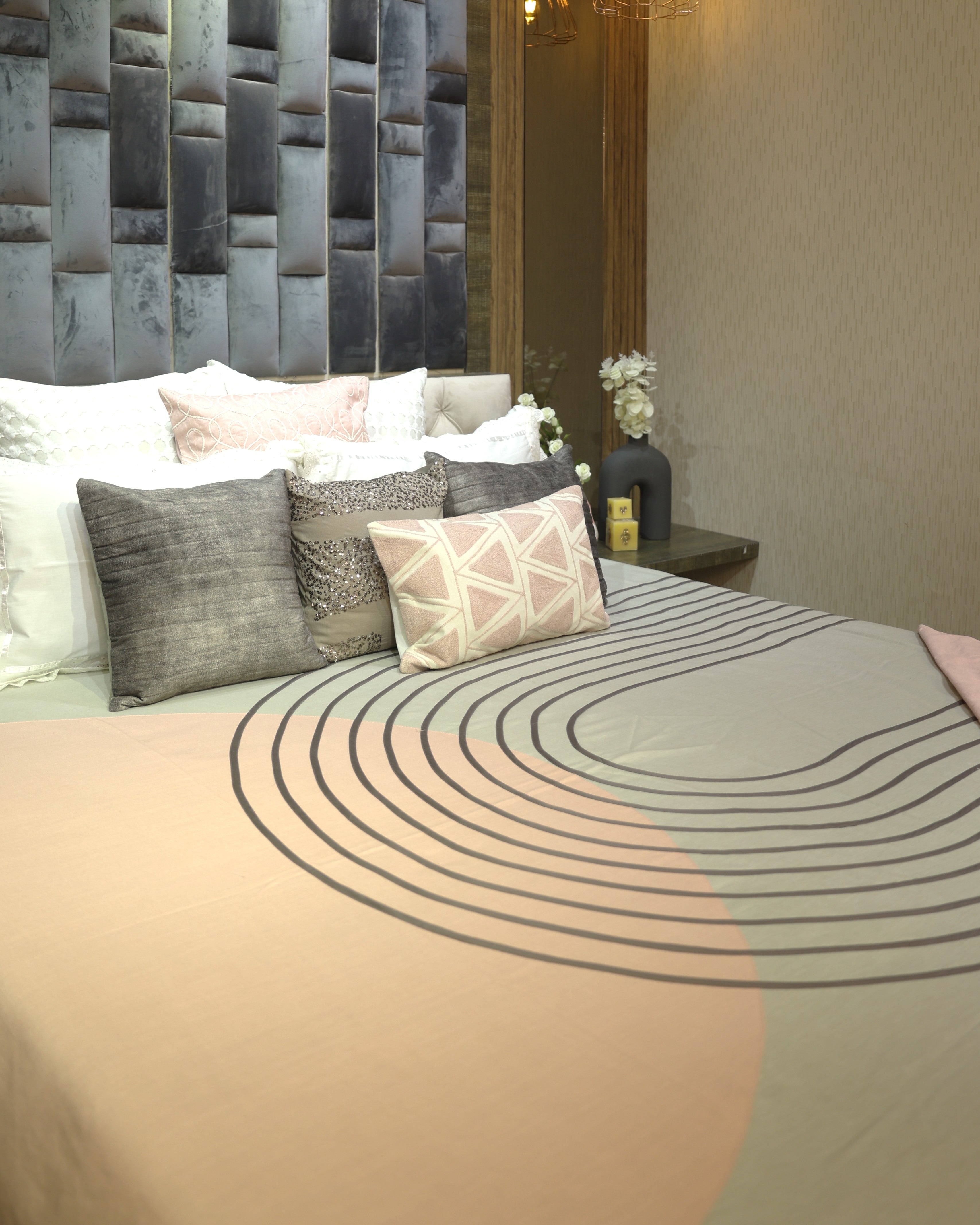 Aurora Peach Bedcover With 2 Cushion Covers