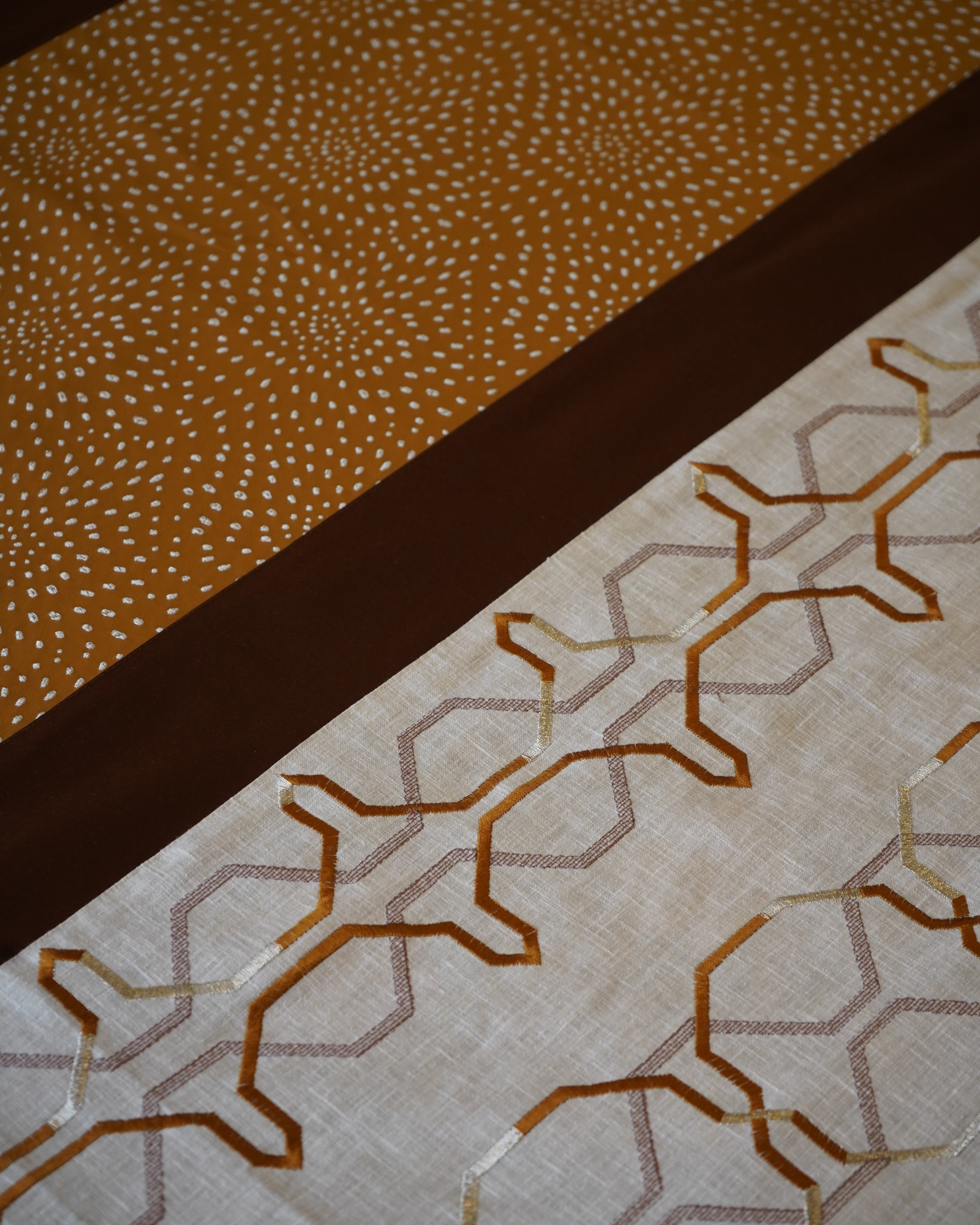 Golden Mocha Harmony Bedcover With 2 Cushions Covers