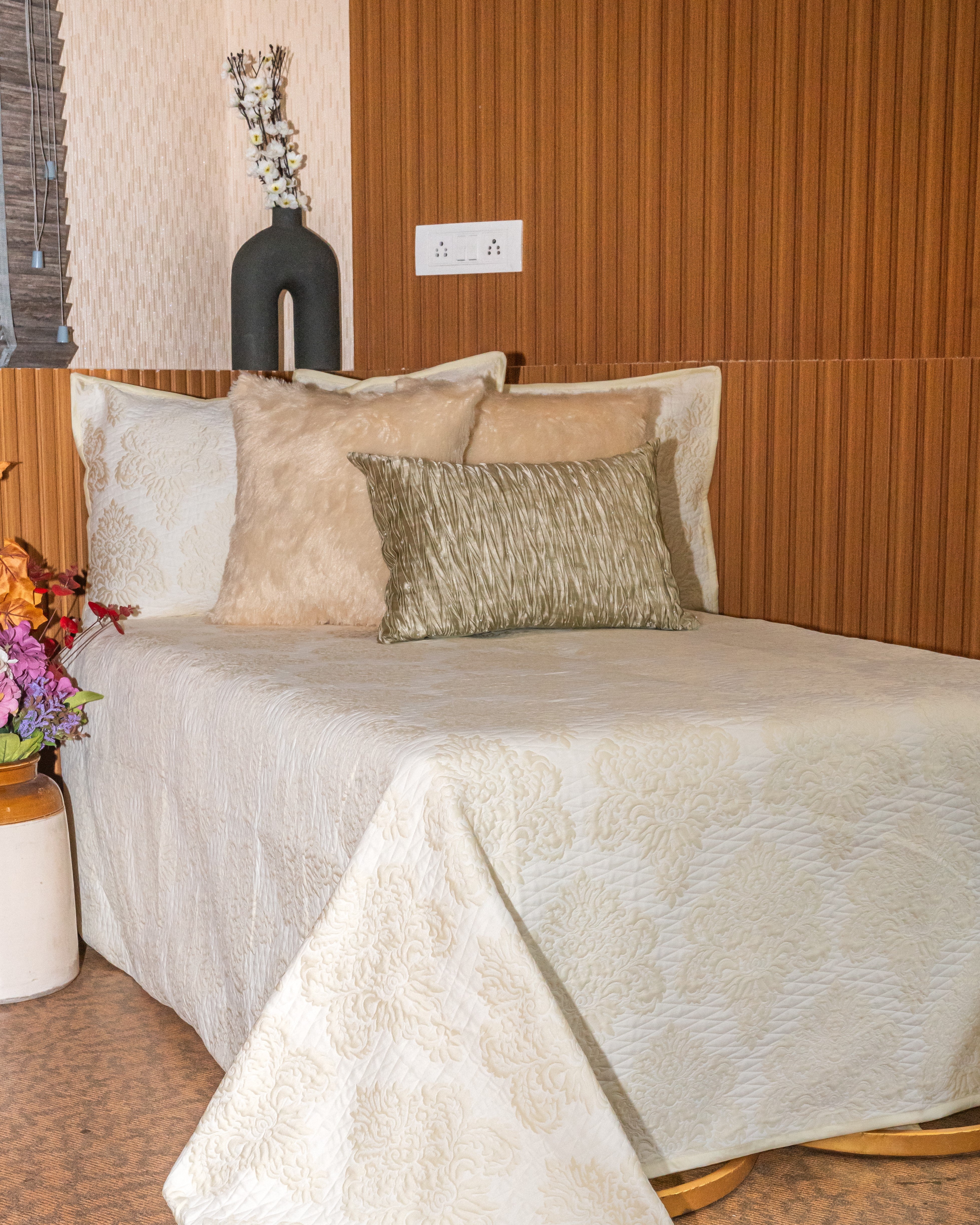 Cream Cloud Quilted Bedcover