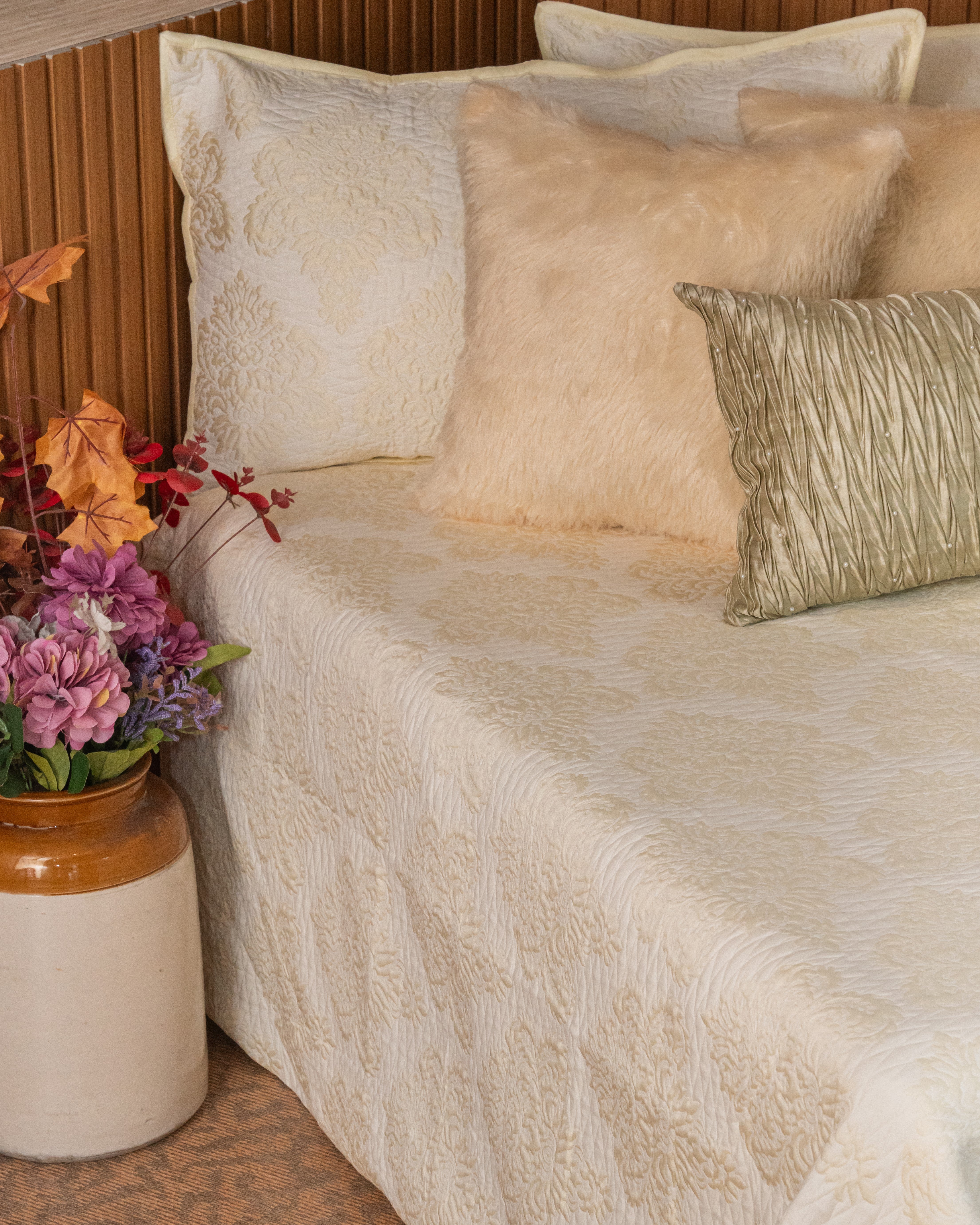 Cream Cloud Quilted Bedcover