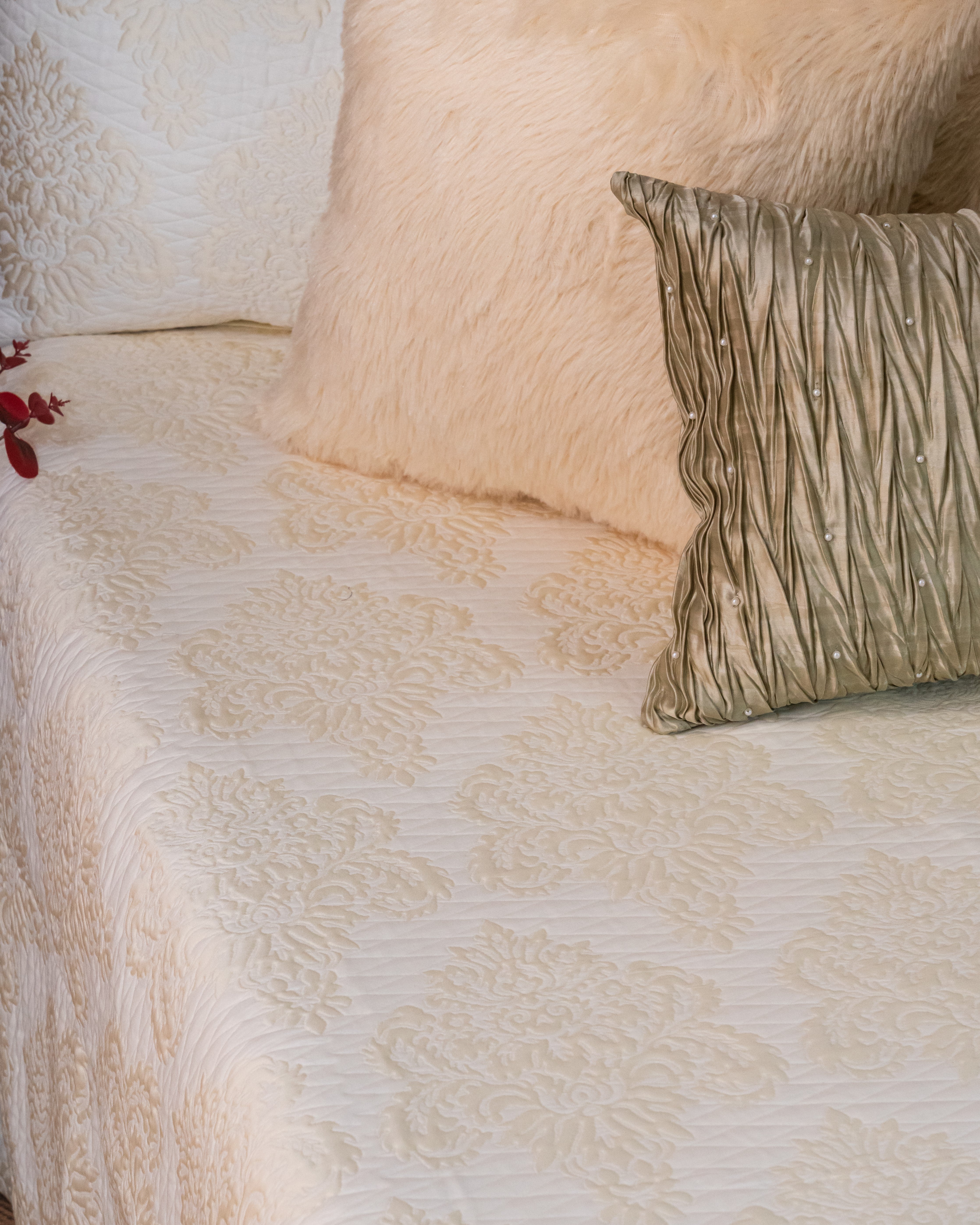Cream Cloud Quilted Bedcover