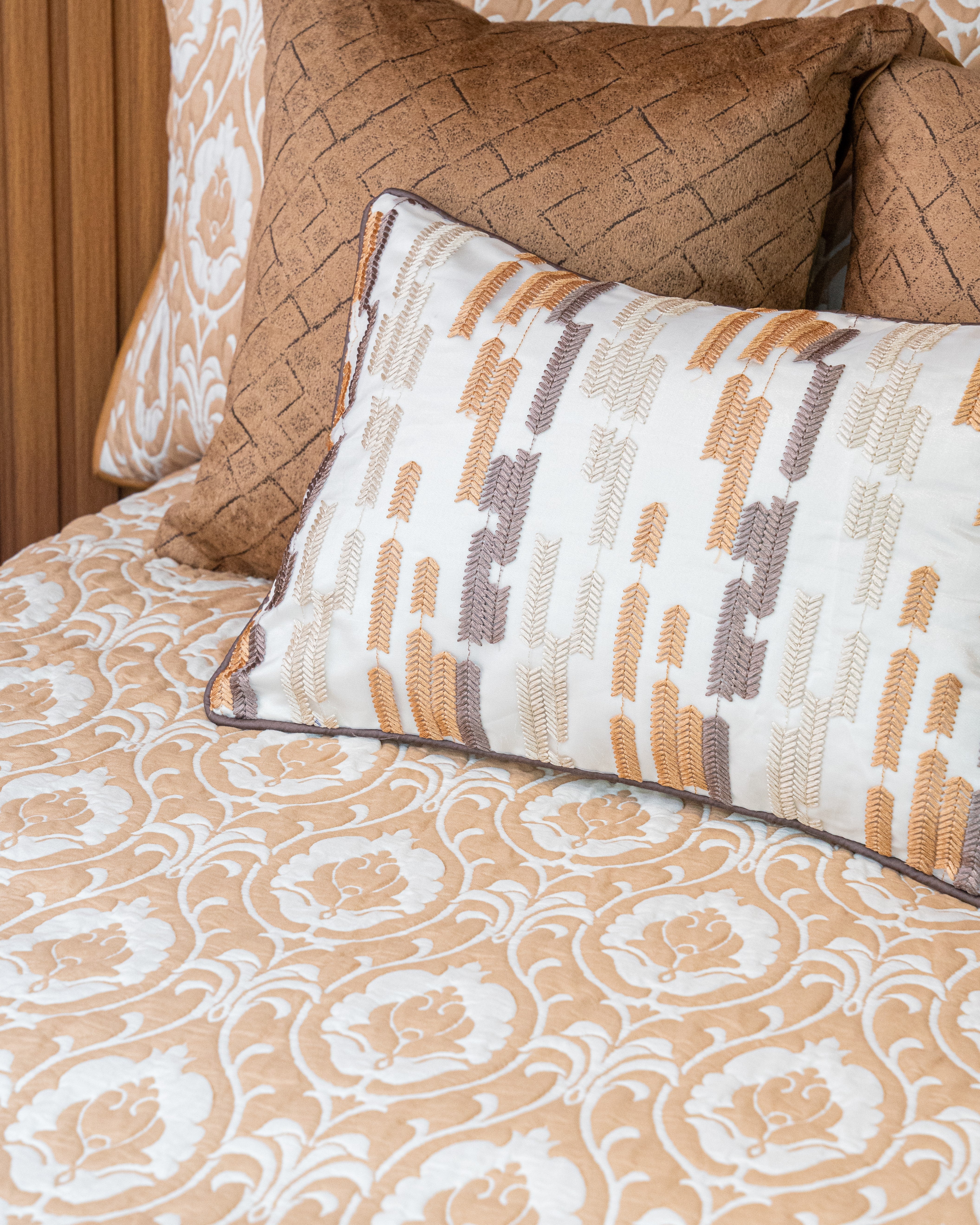 Brown Grace Quilted Bedcover