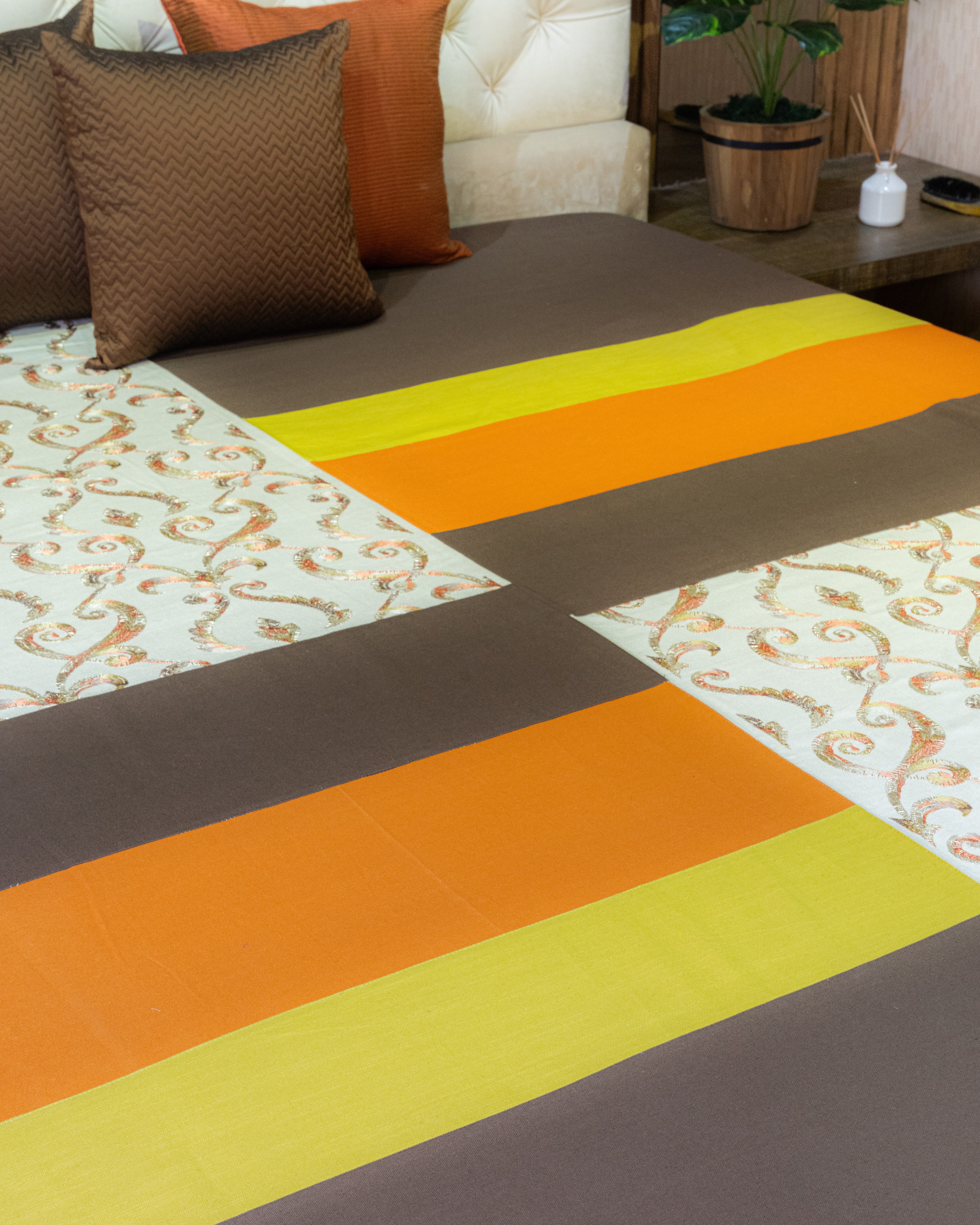 Sunset Scrolls Bedcover with 2 Cushion Covers