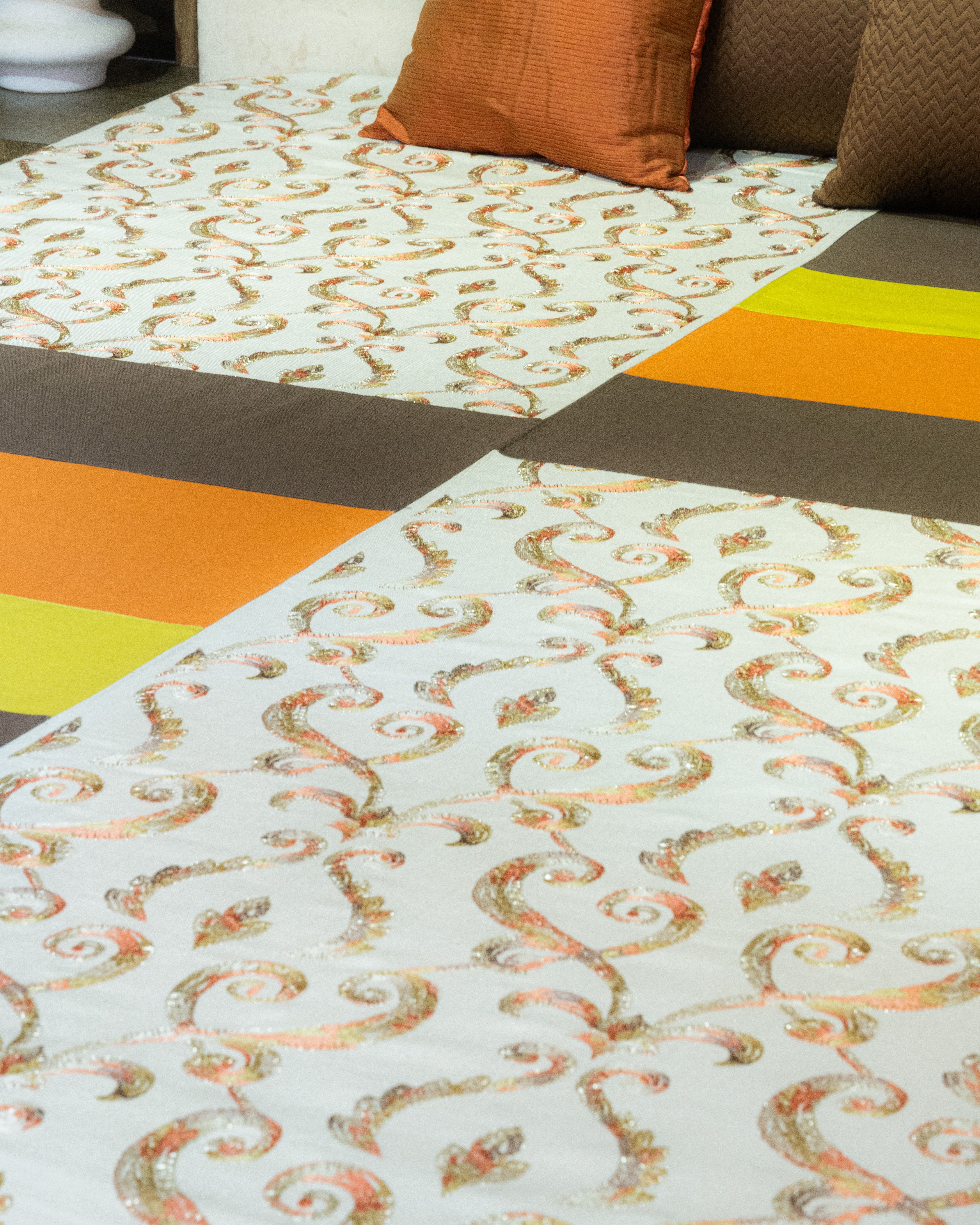 Sunset Scrolls Bedcover with 2 Cushion Covers