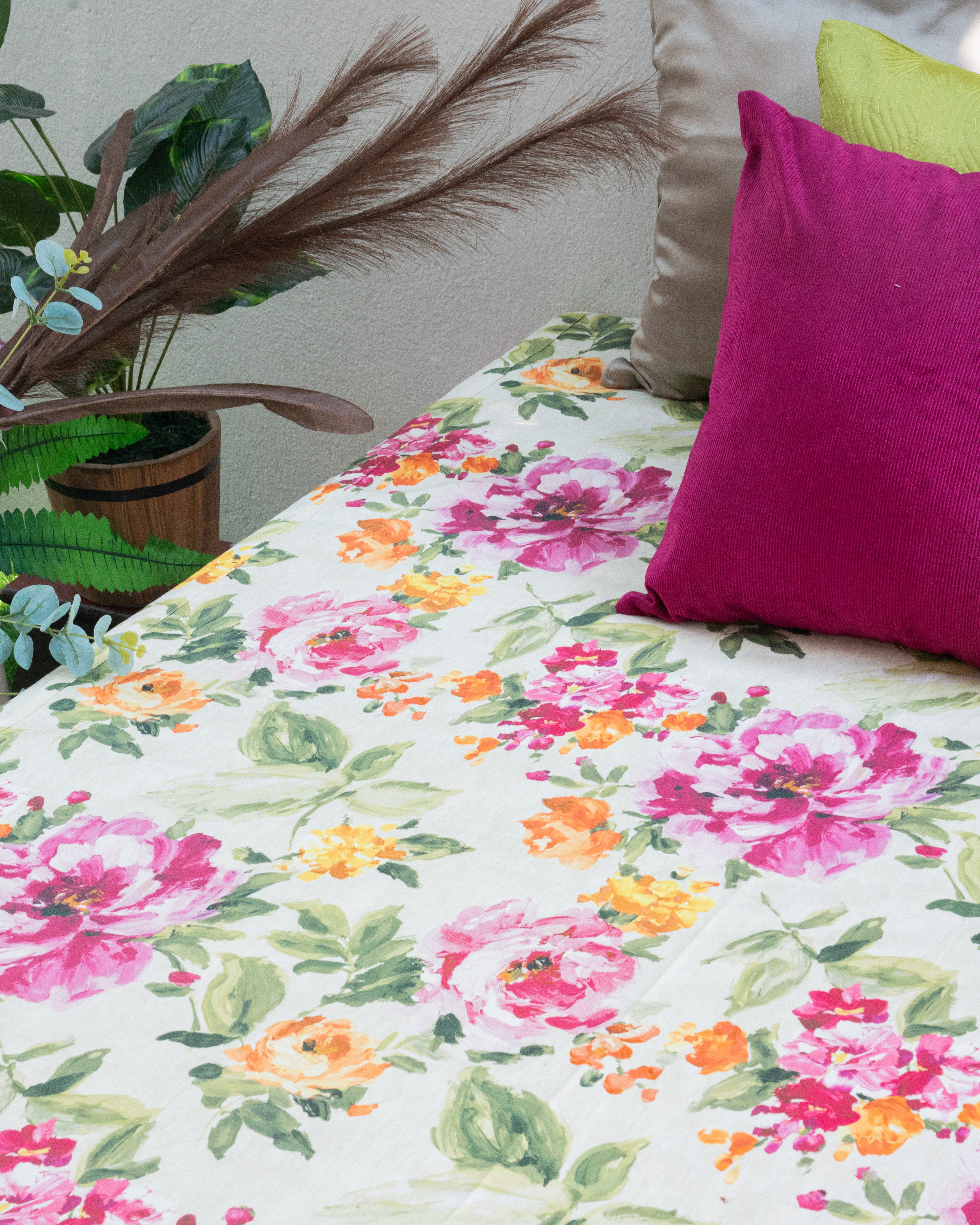 Floral Splash Bedcover with 2 Pillow Covers