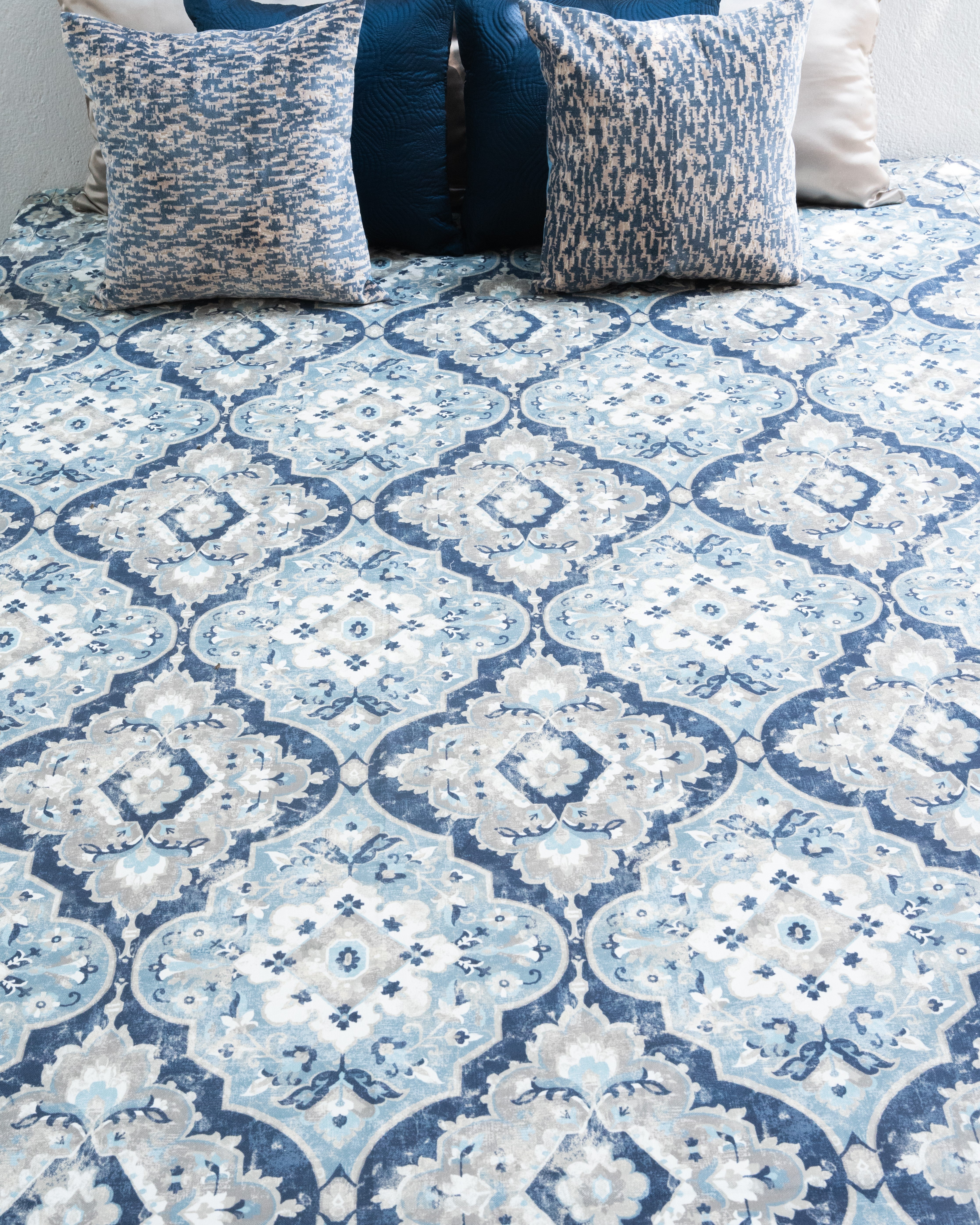 Blue Blossom Bedcover with 2 Cushion Covers