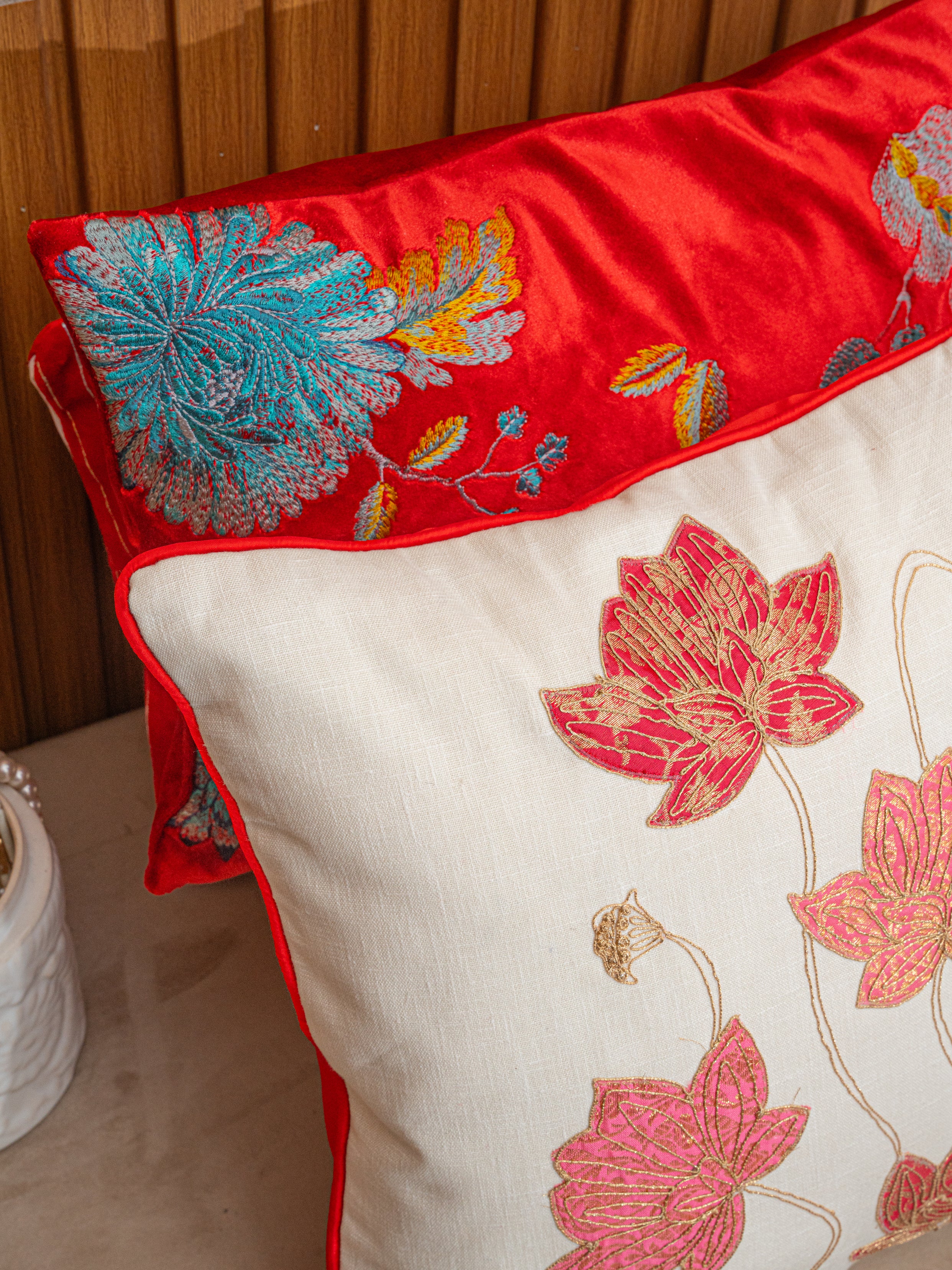 Scarlet Bloom Cushion Set of 3
