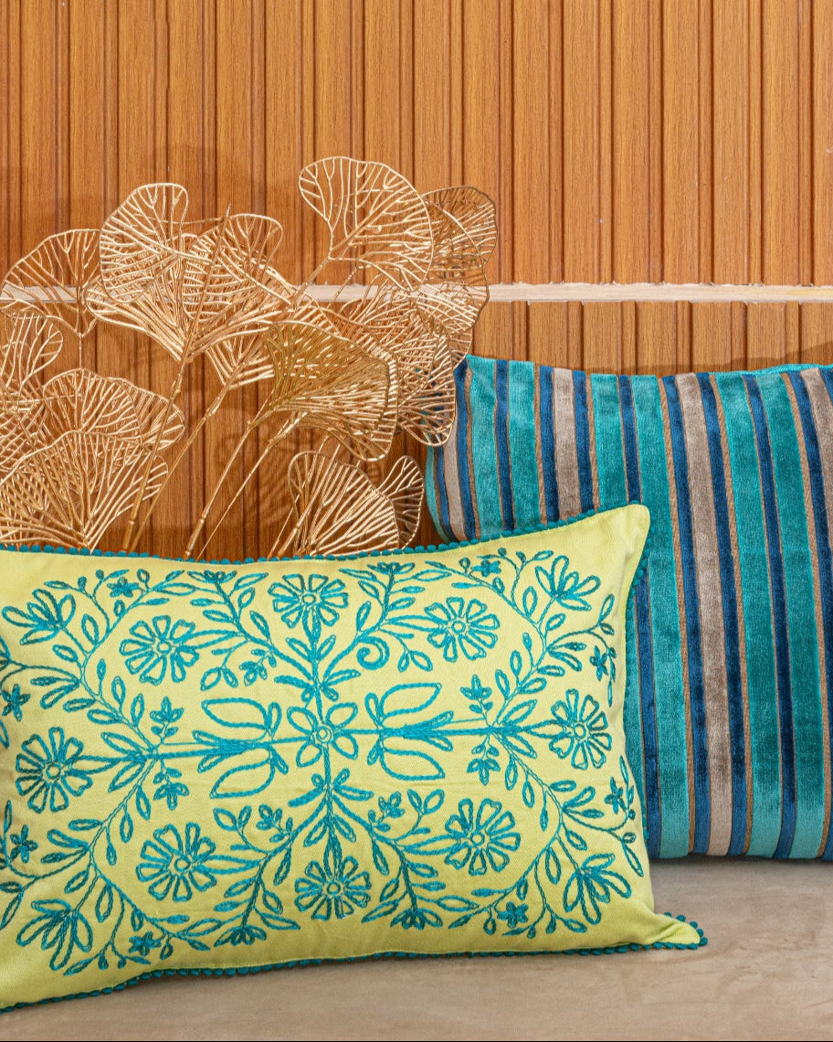 Cherry Orchard Cushion With Lace