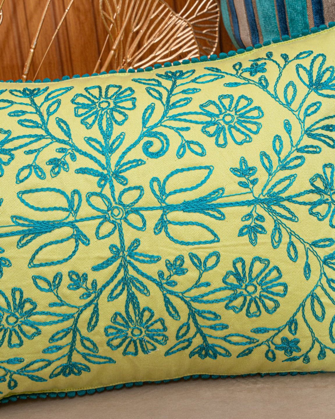 Cherry Orchard Cushion With Lace