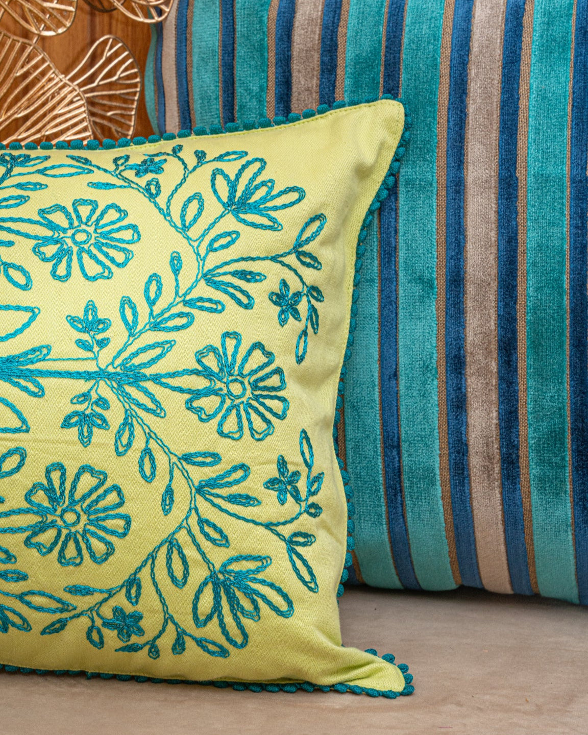 Cherry Orchard Cushion With Lace