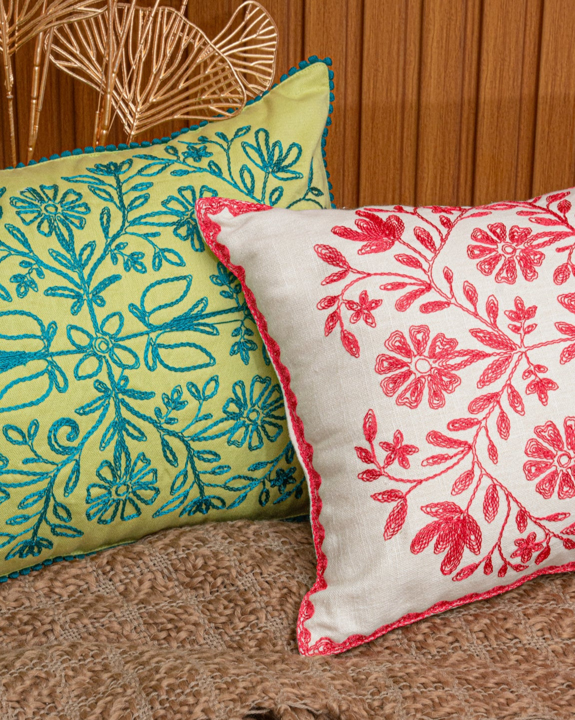 Cherry Orchard Cushion With Lace