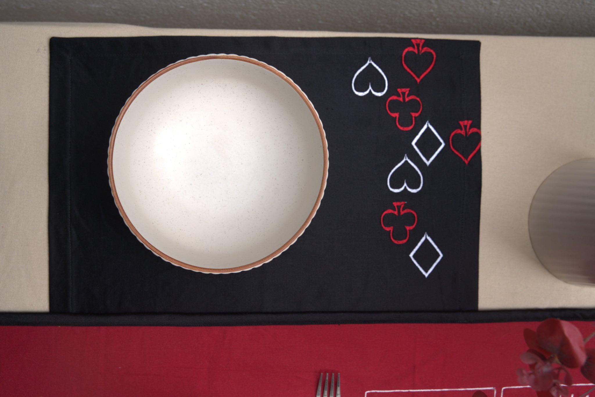 Poker Table Runner and Mat Set