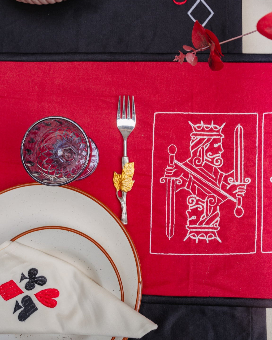 Poker Table Runner and Mat Set