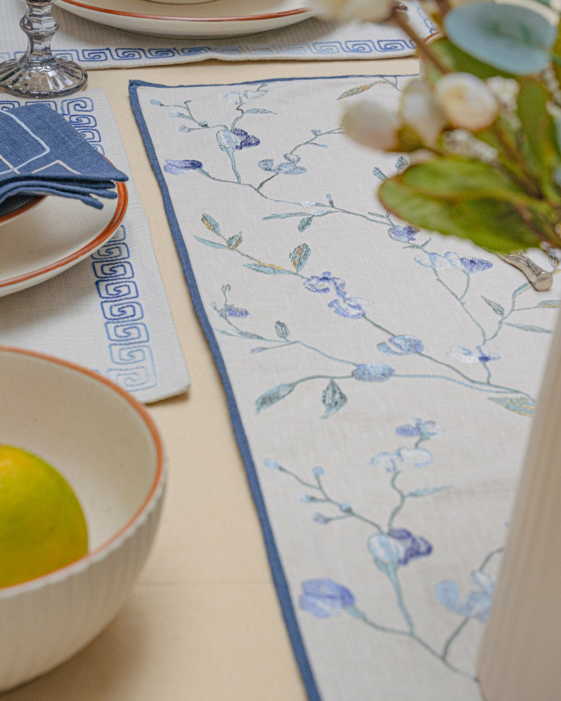 Winter Branches Table Runner and Mat Set