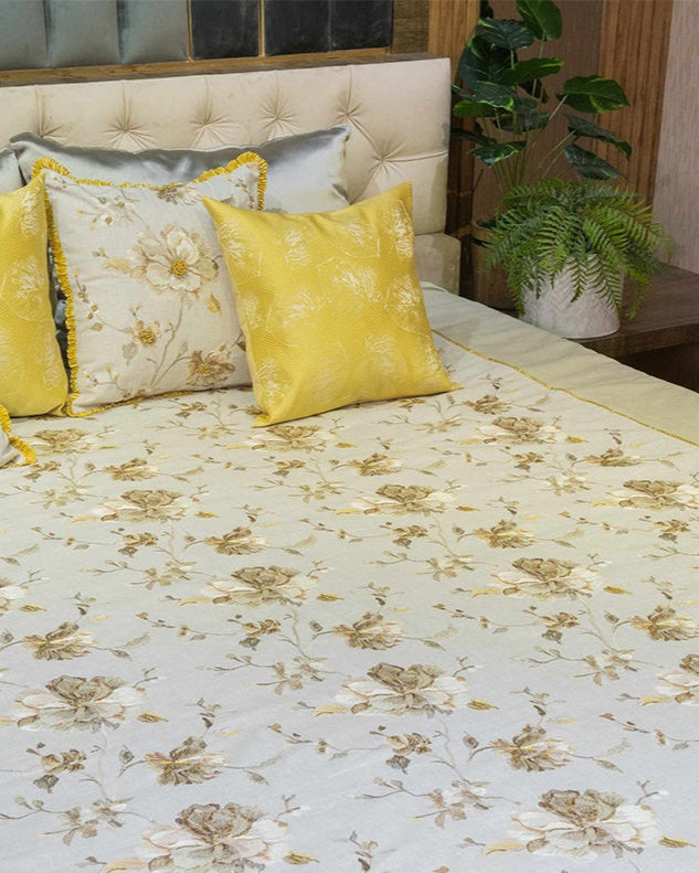 Dandelions Bedcover With 2 Embroidered Cushions