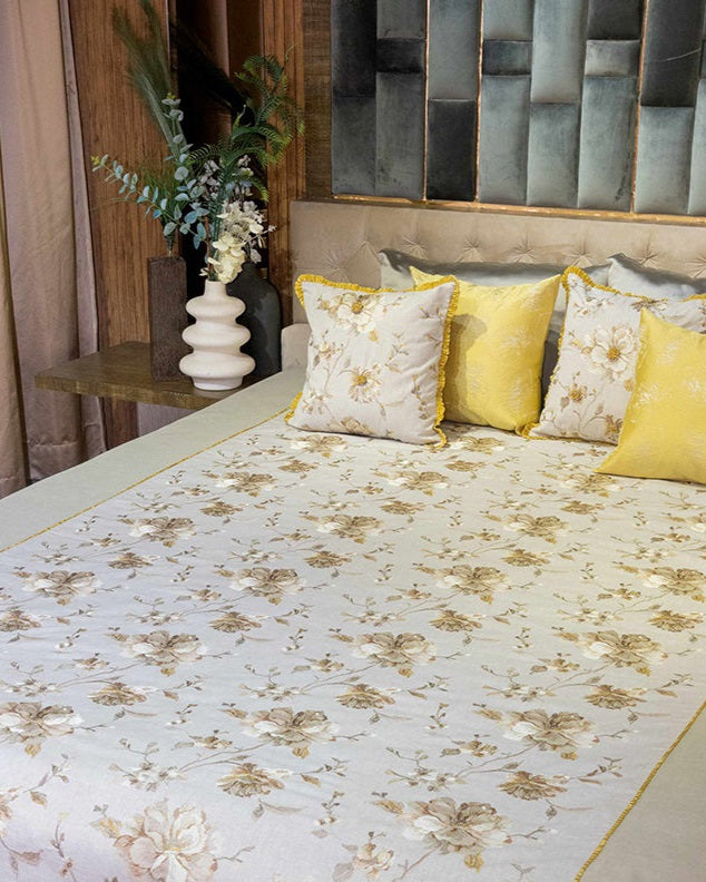 Dandelions Bedcover With 2 Embroidered Cushions