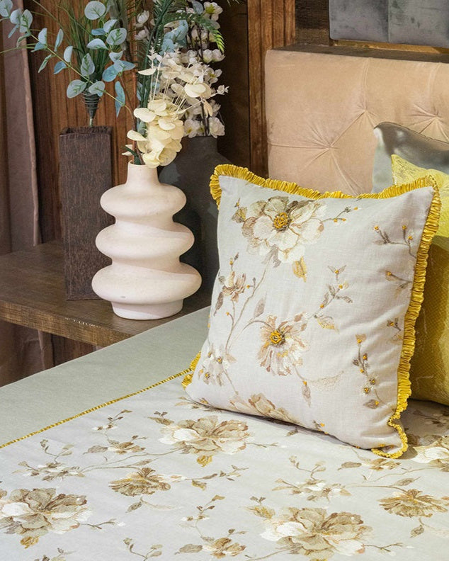 Dandelions Bedcover With 2 Embroidered Cushions