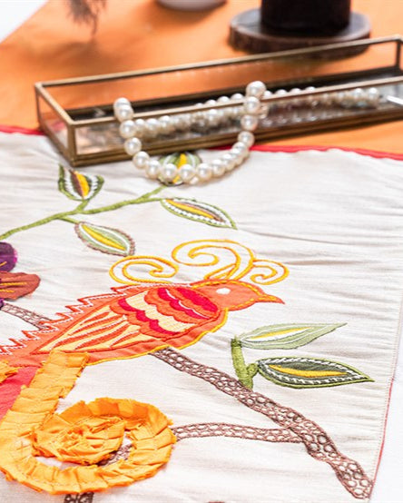 Early Bird Embroidered Table Runner