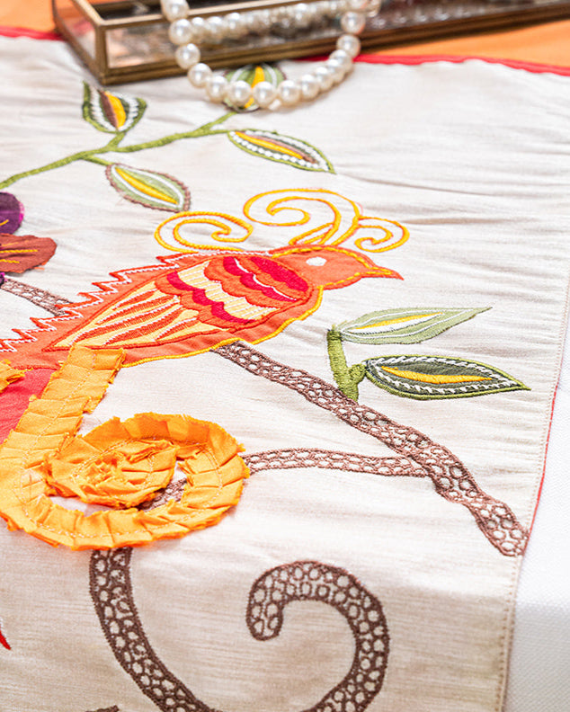 Early Bird Embroidered Table Runner