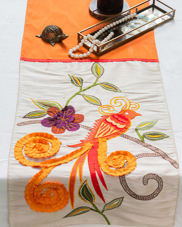 Early Bird Embroidered Table Runner