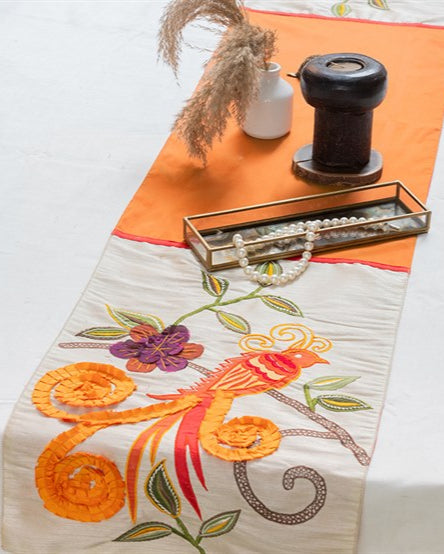 Early Bird Embroidered Table Runner