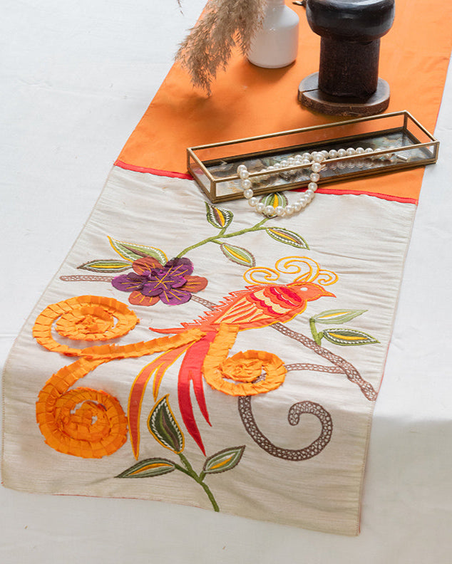 Early Bird Embroidered Table Runner