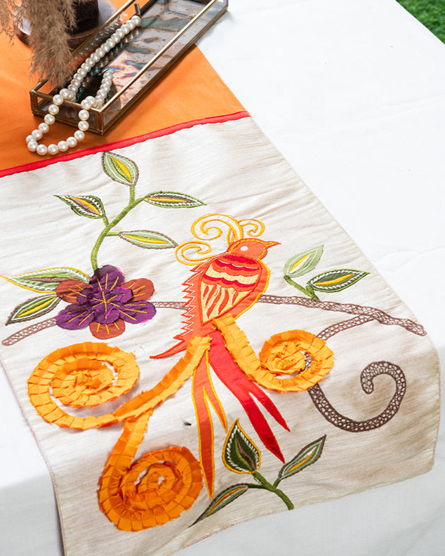 Early Bird Embroidered Table Runner