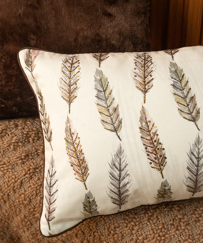 Embellished Feather Cushion