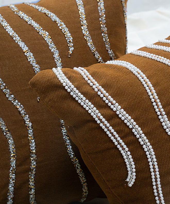 Embellished Waves Cushion