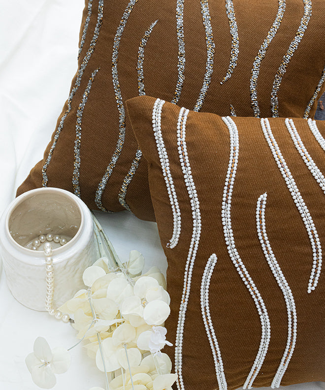 Embellished Waves Cushion