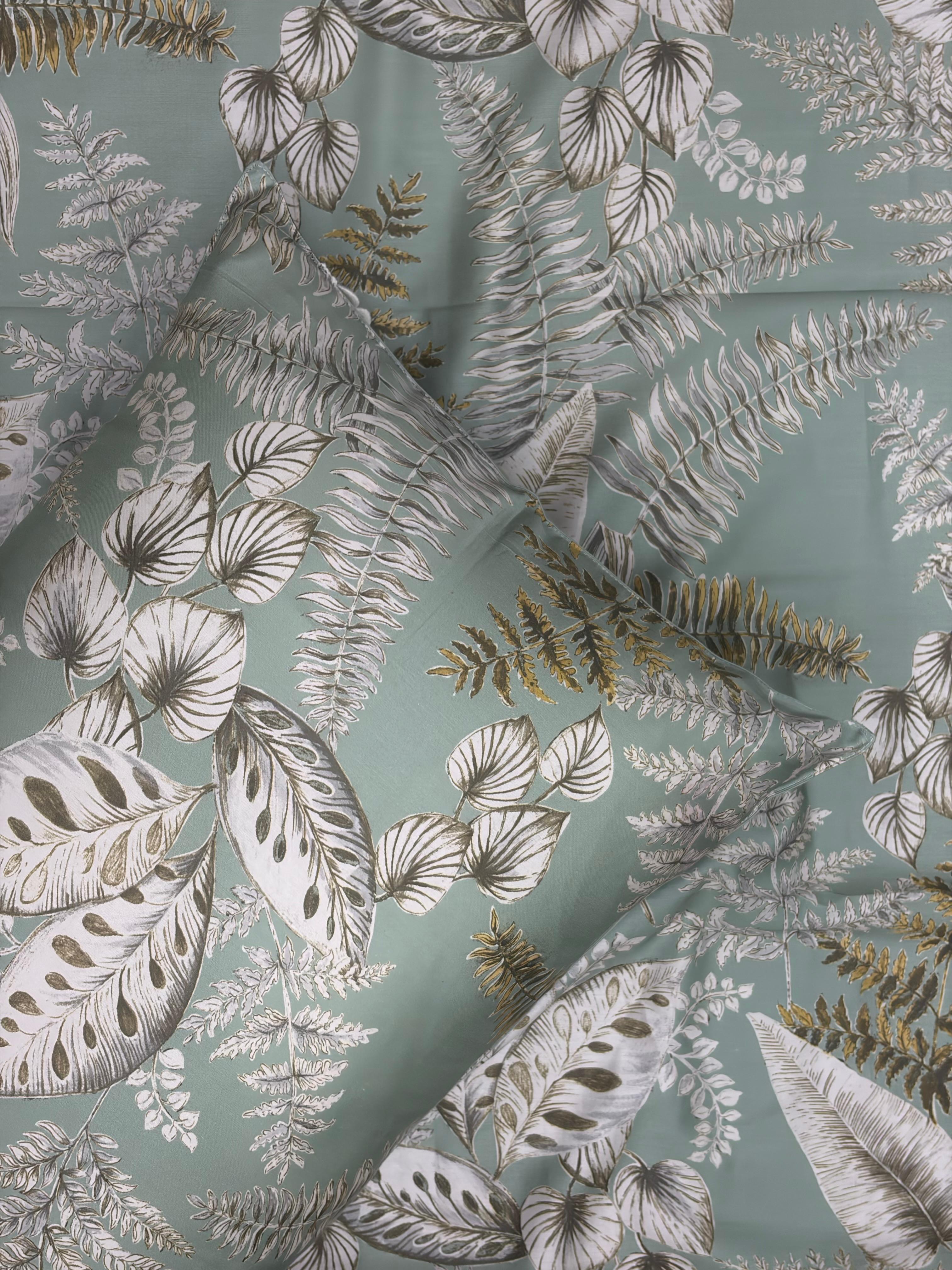 Foliage Bedsheet with 2 Laced Pillow Covers