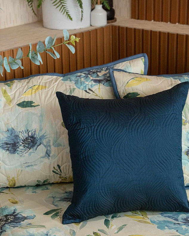 Garden Fresh Cotton Bedsheet With 2 Quilted Pillow Covers