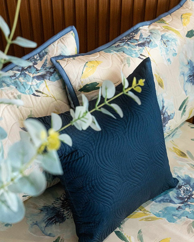 Garden Fresh Cotton Bedsheet With 2 Quilted Pillow Covers