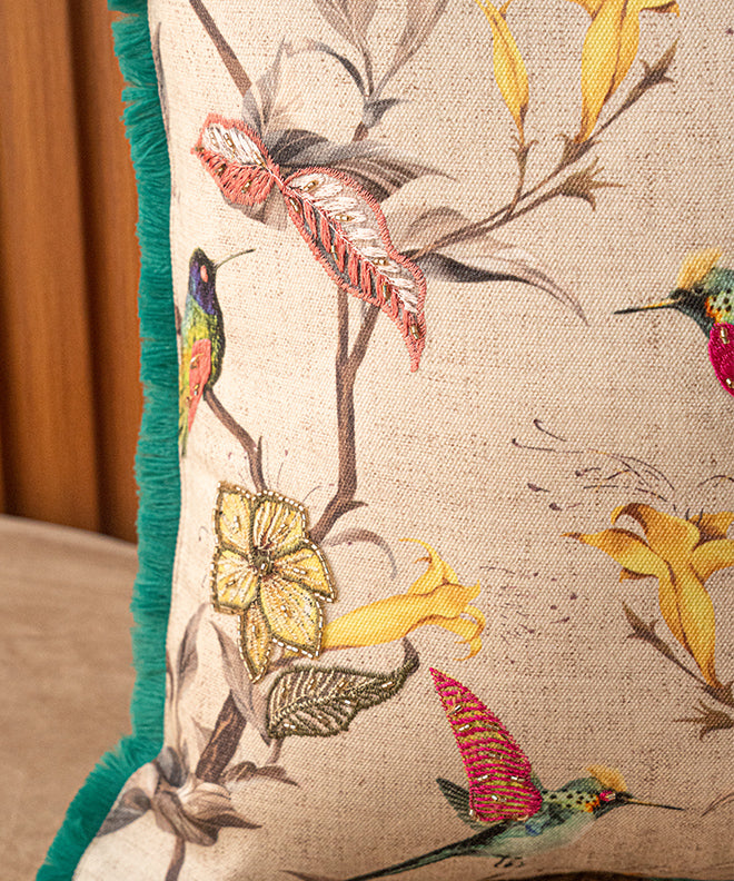 Gardens By The Bay Cushion With Lace