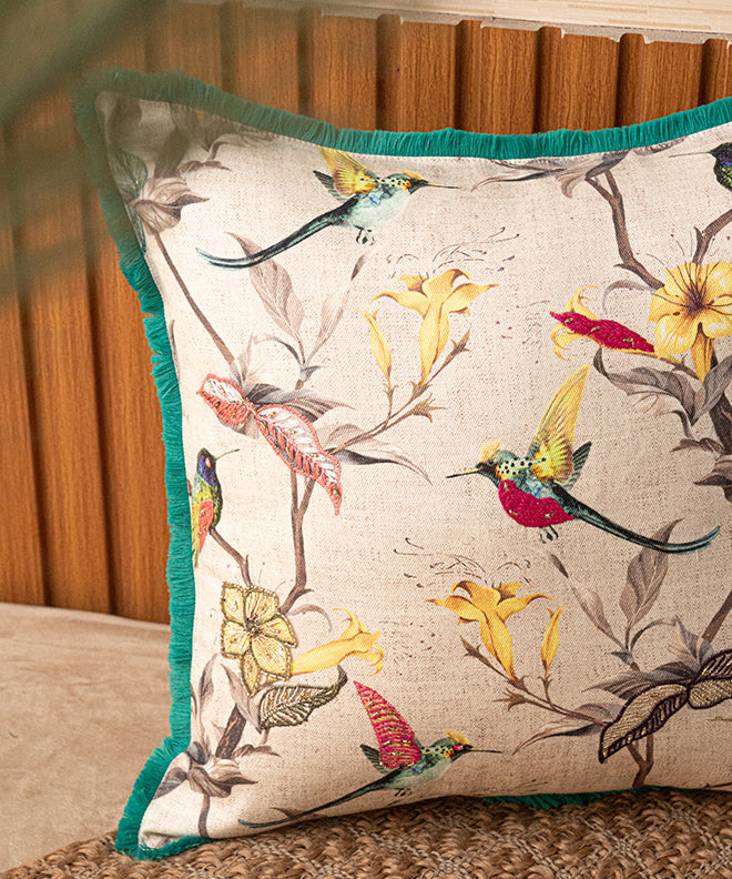 Gardens By The Bay Cushion With Lace