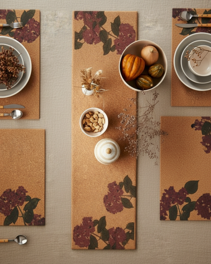 Rustic Bloom Table Runner and Mat Set