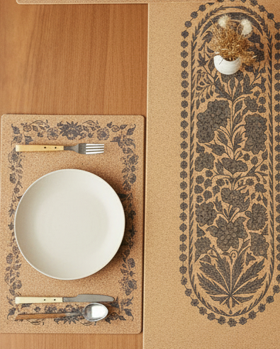 Azure Bloom Table Runner and Mat Set