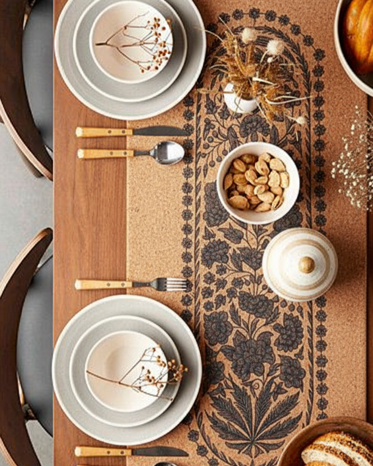 Azure Bloom Table Runner and Mat Set