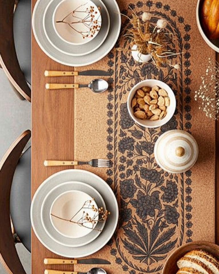 Azure Bloom Table Runner