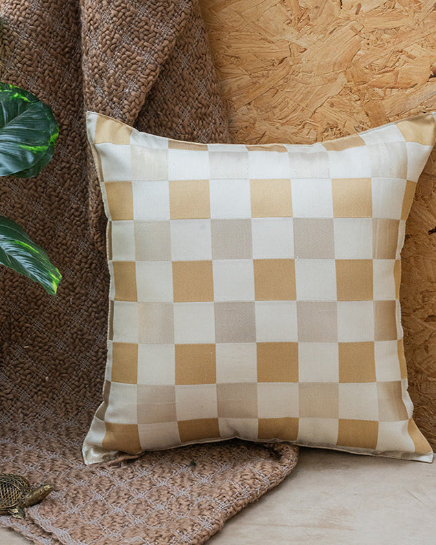 Golden Checks Cushions