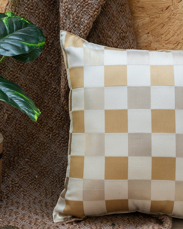 Golden Checks Cushions
