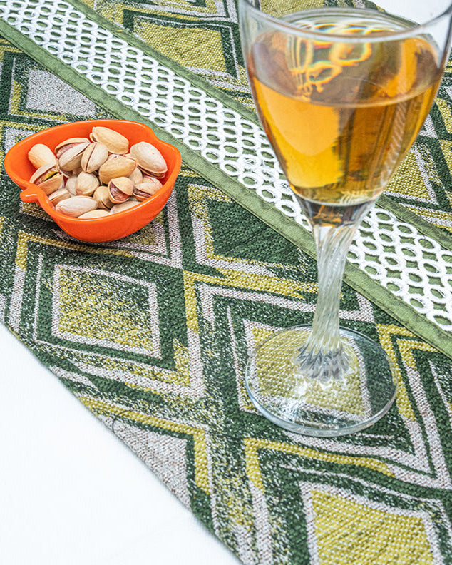 Green Diamond Table Runner