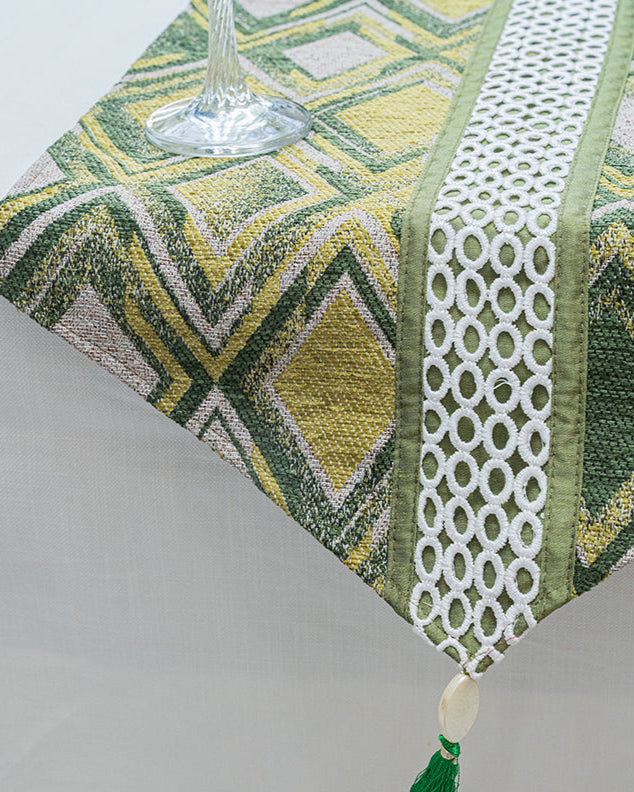 Green Diamond Table Runner